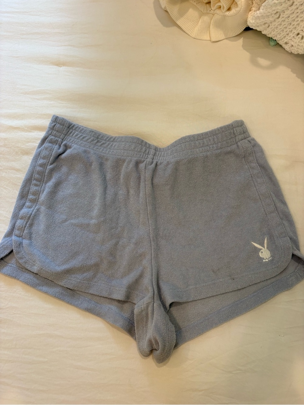 PLAYBOY Light Blue Terry Lounge Athletic Shorts
